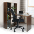 Baber Office Desk With Glass Door Shelves