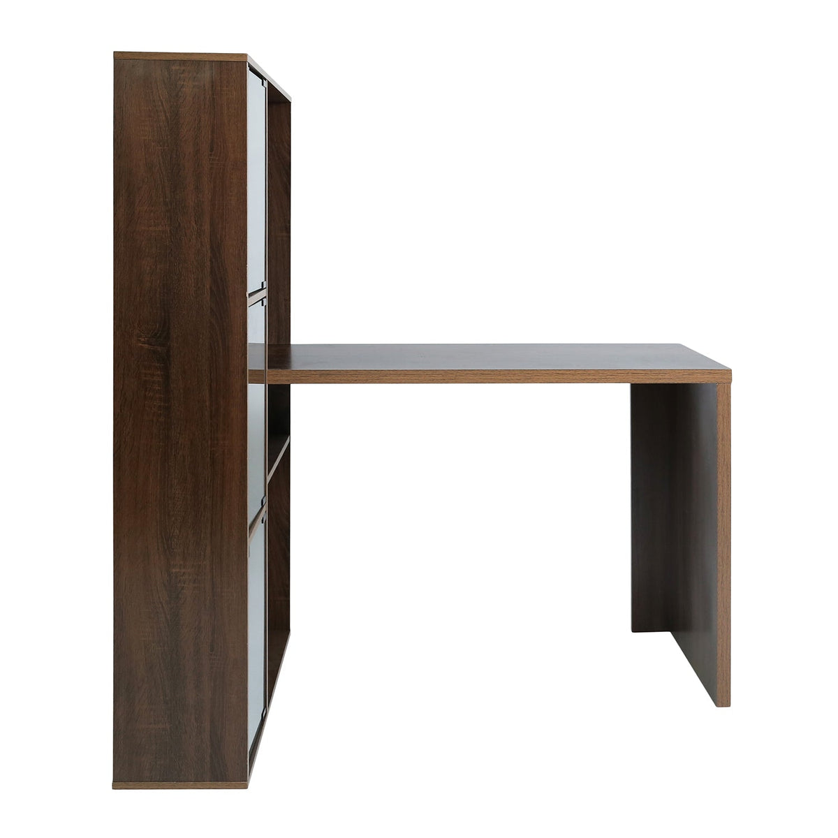 Baber Office Desk With Glass Door Shelves
