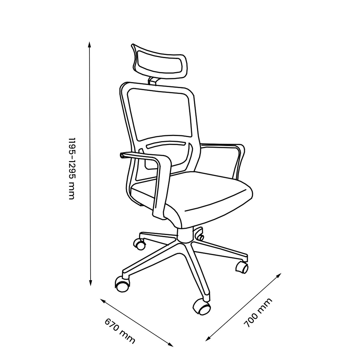 Modern Mesh Office Chair, Ergonomic Adjustable - BASTIEN