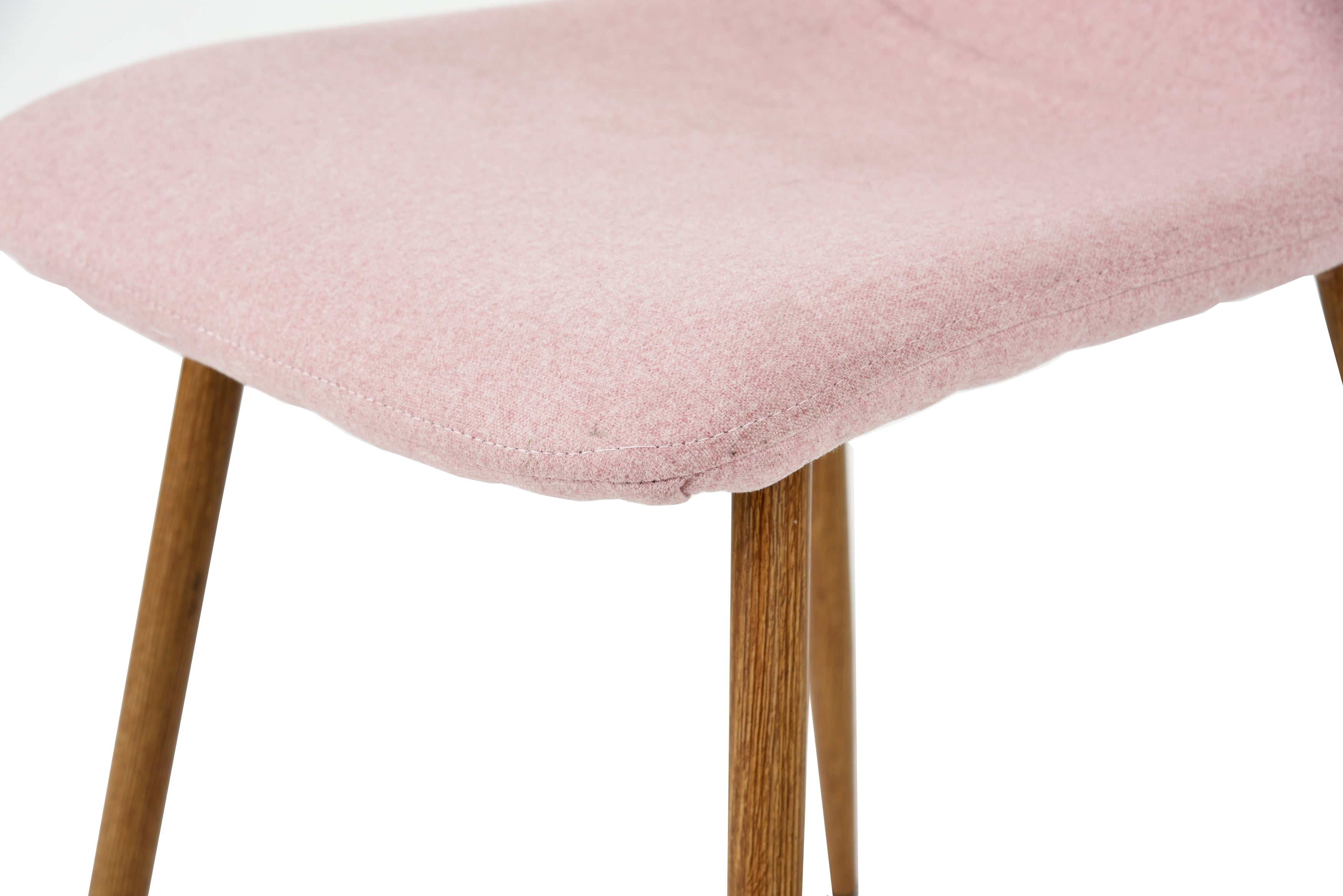 Modern Pink Fabric Dining Chair, Wooden Tube - SCARGILL SY PINK