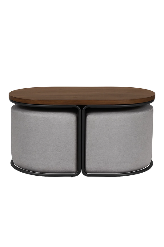 Modern Space-Saving Set, MDF & Fabric - MAGIDA