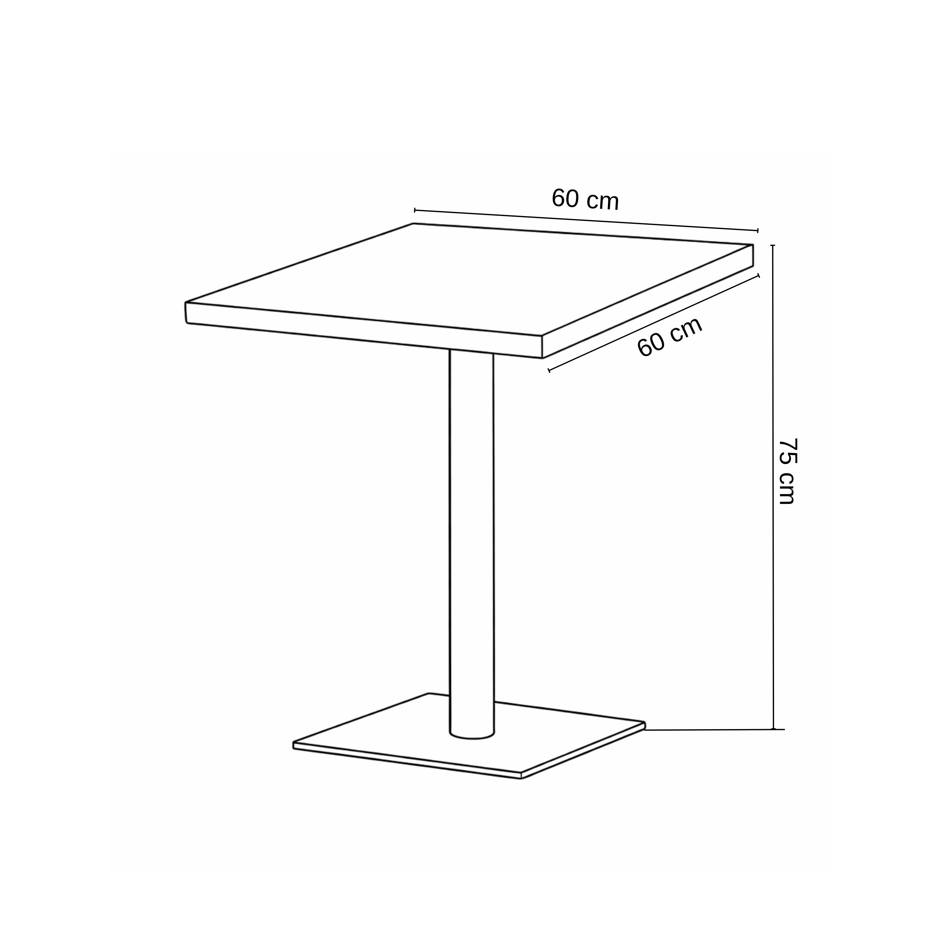 Square Travertine-Effect Dining Table - BEUNIE TRAVERTINE