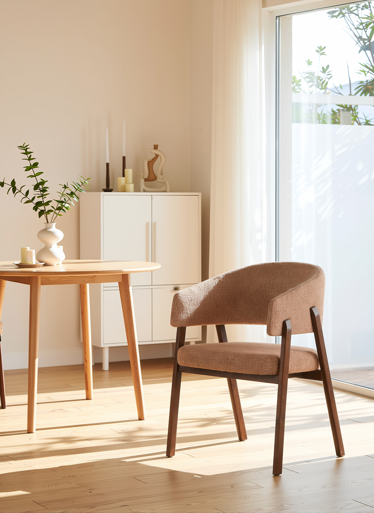 Unrecoverableness Modern Dining Chair, Iron Frame Upholstered - BEXOR 2