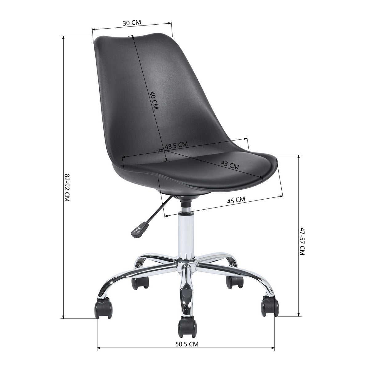 Blokhus Office Chair With Chrome Leg