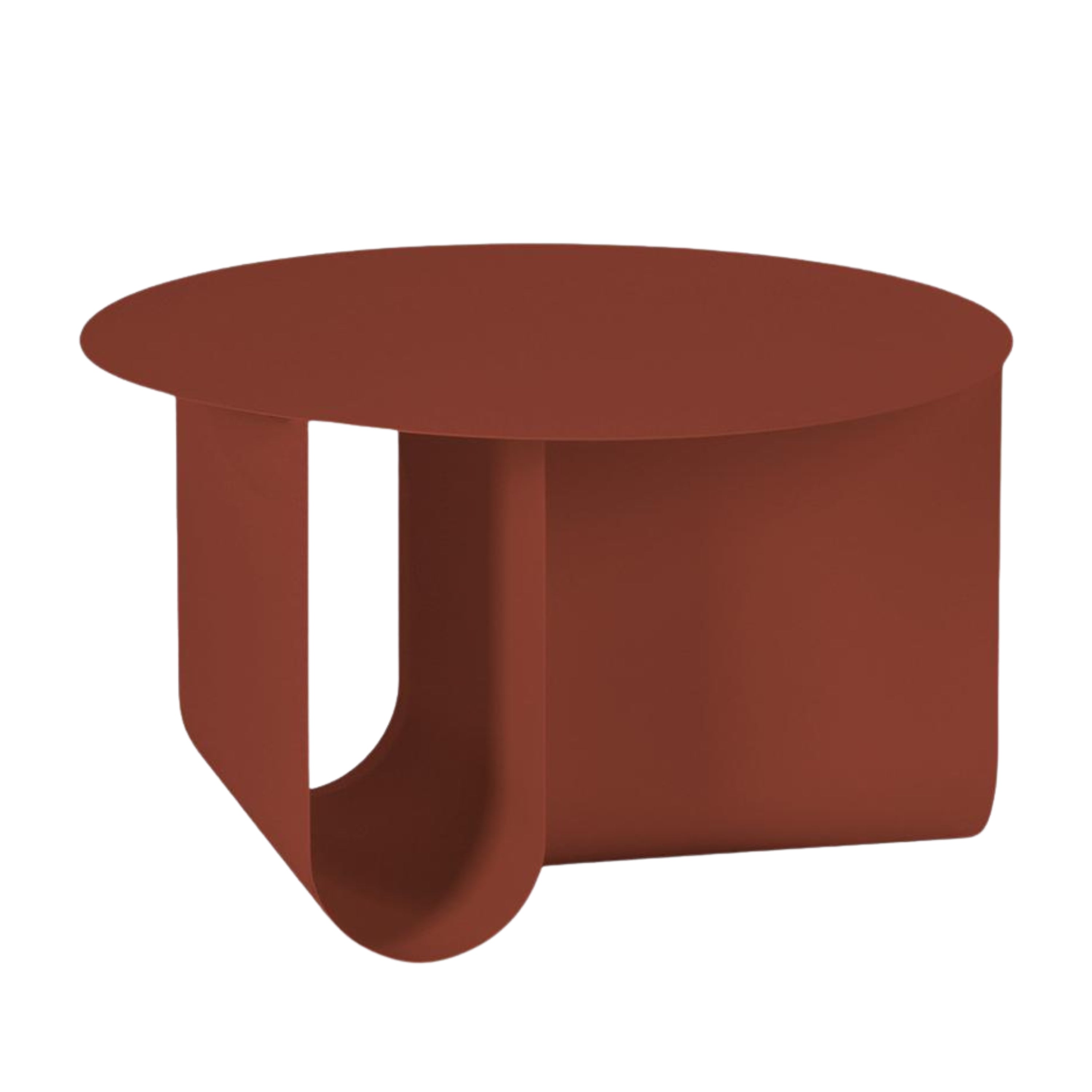 Modern Iron Accent Table, Powder Coated Finish - BLUM 70 BORDEAUX