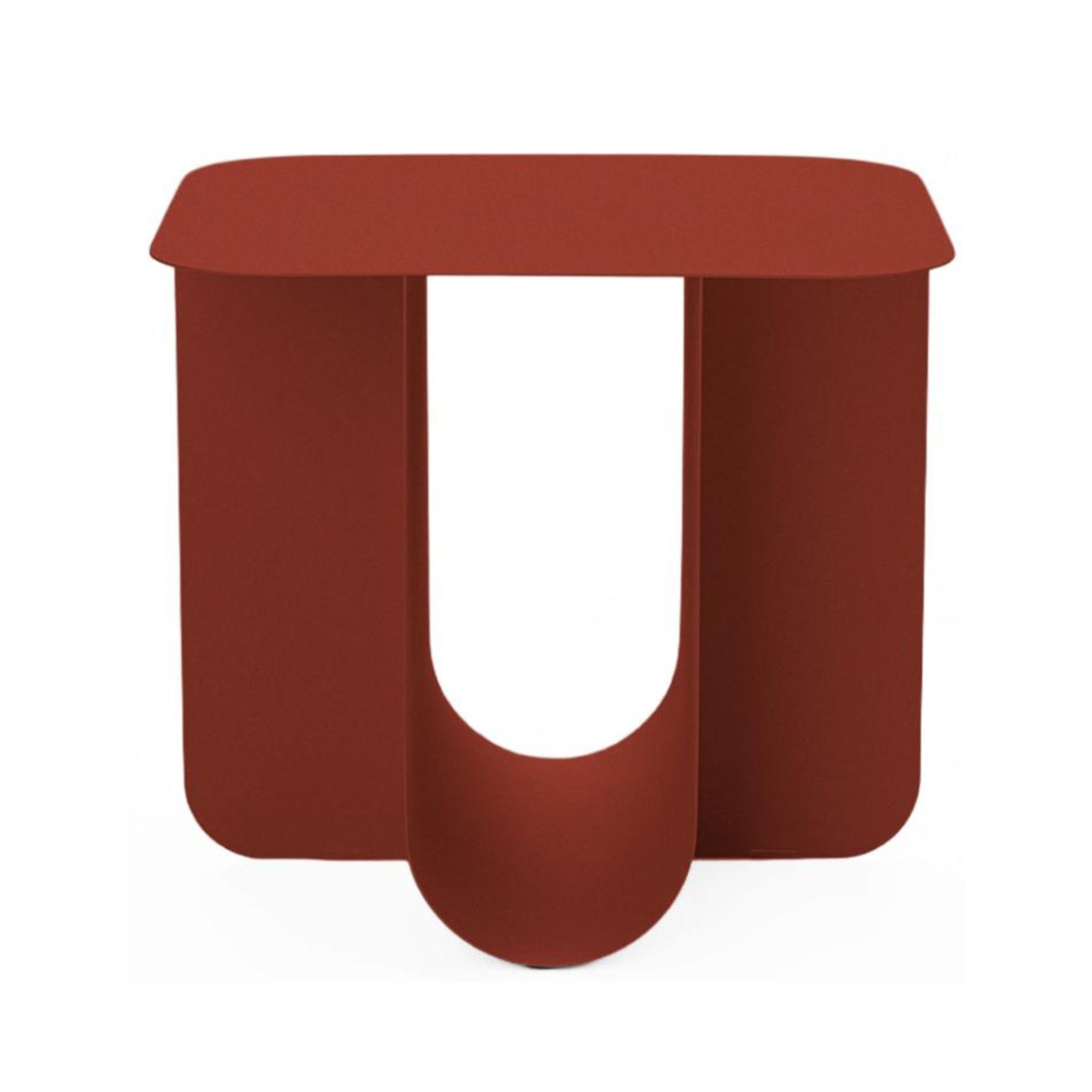 Modern Iron Accent Table, Powder Coated Finish - BLUM BORDEAUX