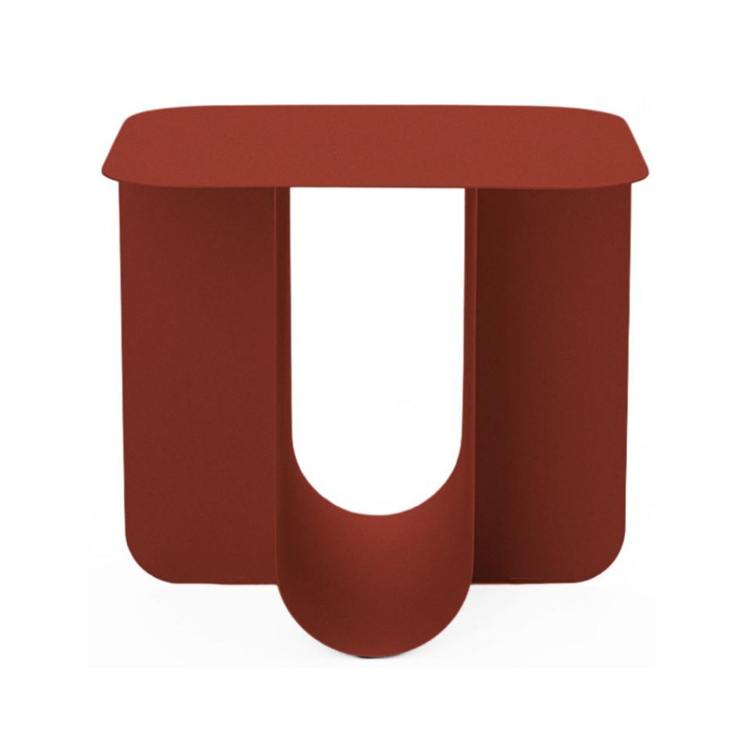 Modern Iron Accent Table, Powder Coated Finish - BLUM BORDEAUX