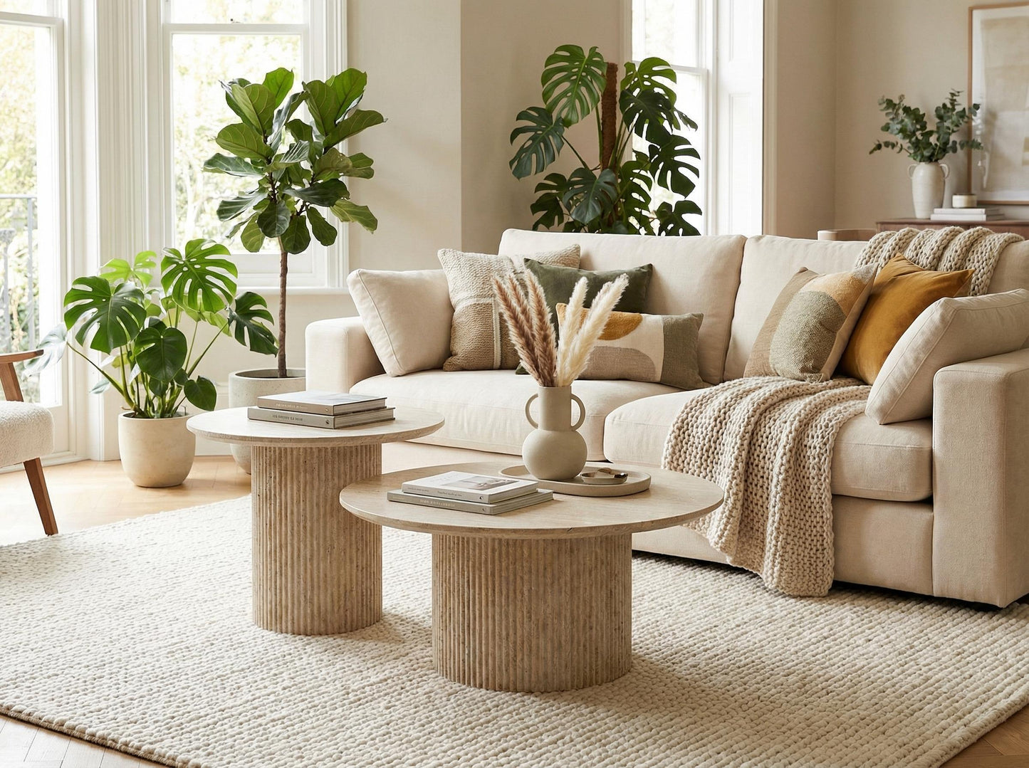 Modern Travertine Coffee Table, MDF Accent – BOTE TRAVERTINE