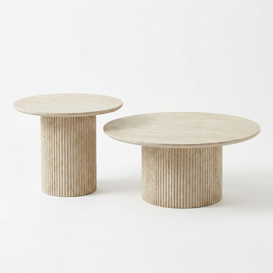 Modern Travertine Coffee Table, MDF Accent – BOTE TRAVERTINE
