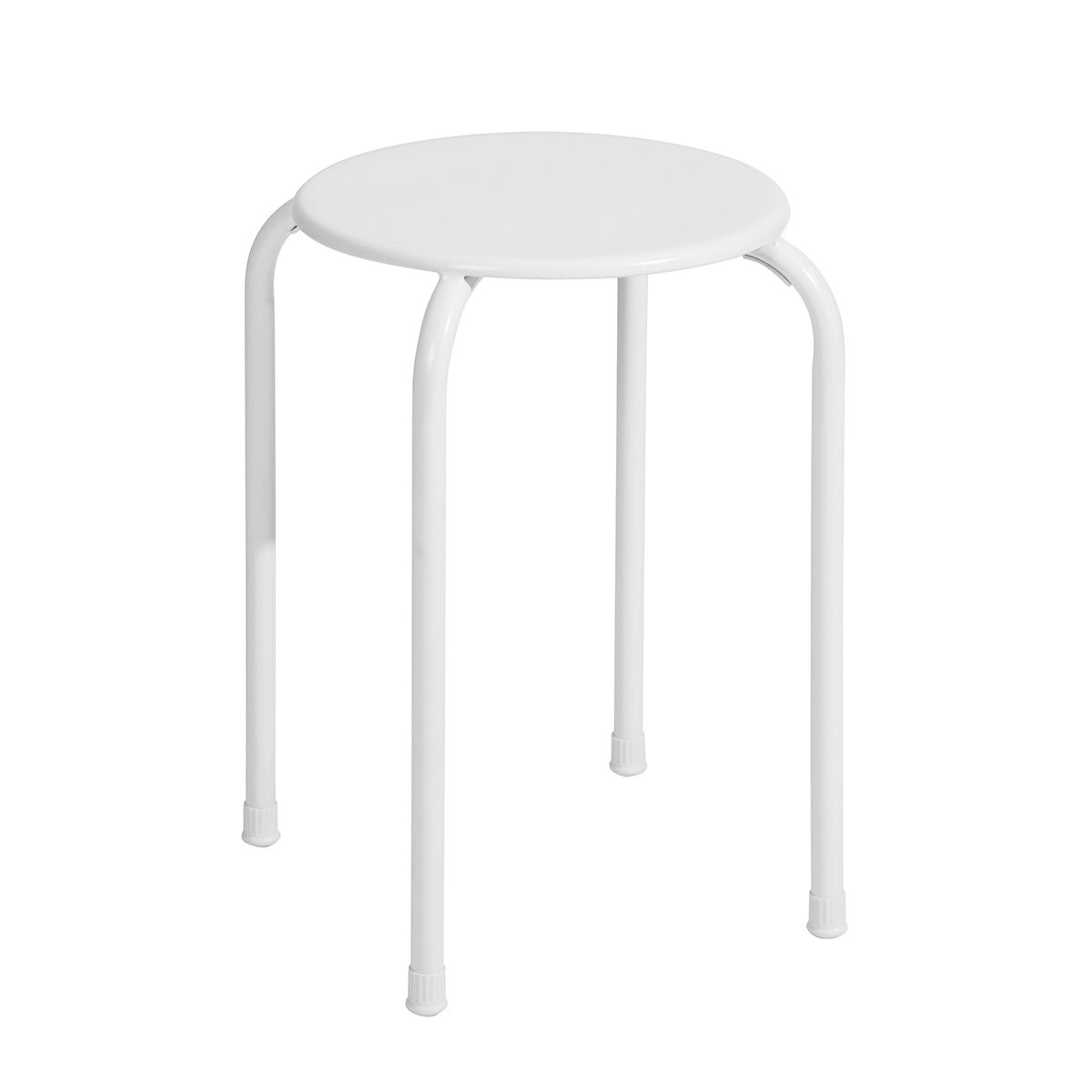 Modern Steel Stool, Powder Coated Finish - Breana WHITE