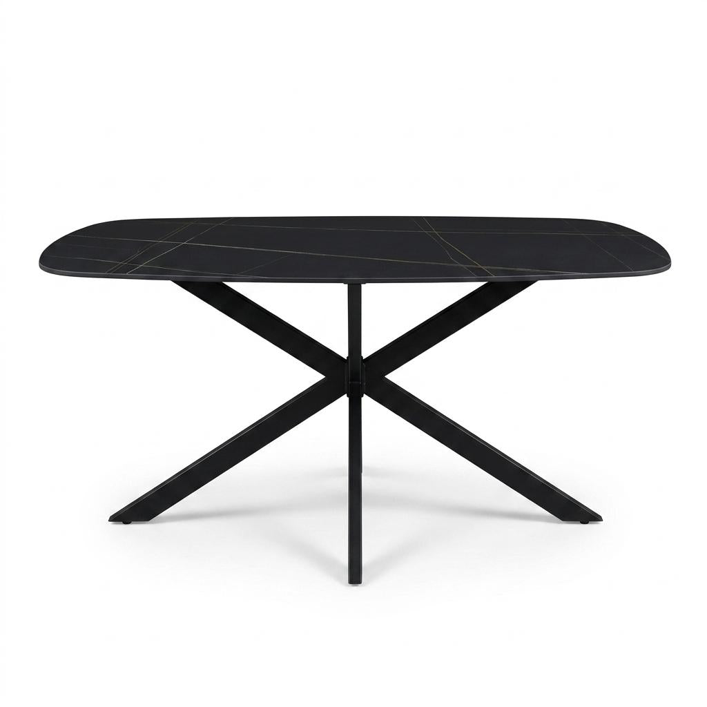 Modern Black Stone Dining Table – BROCK BLACK