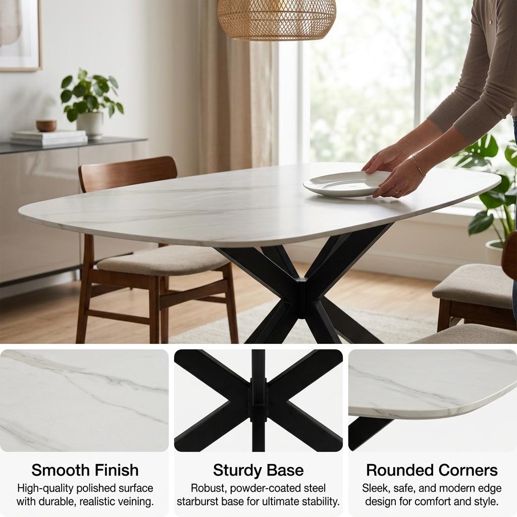 Modern Minimalist Marble Table - BROCK MARBLE