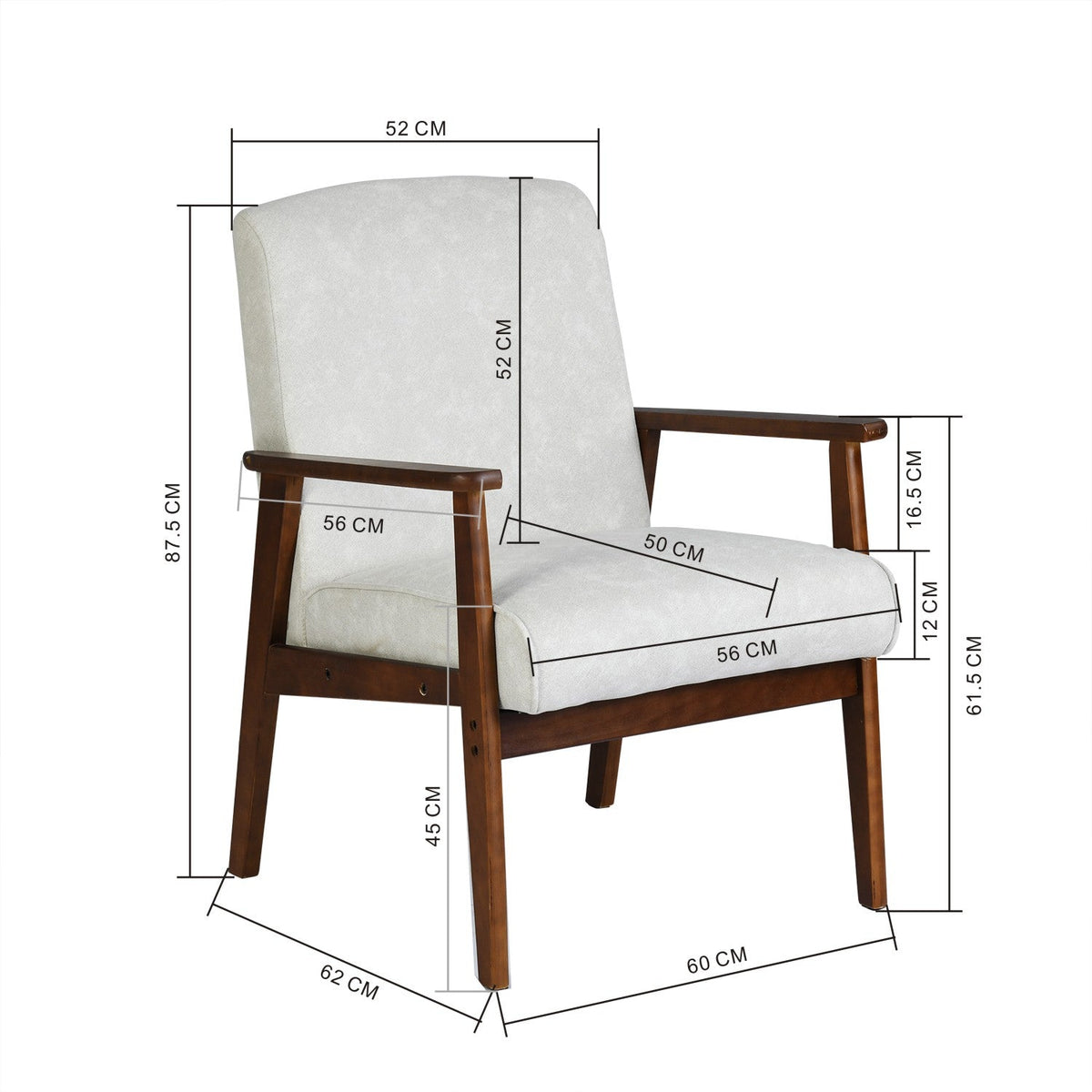 Bruqax Wooden Frame Accent Chair