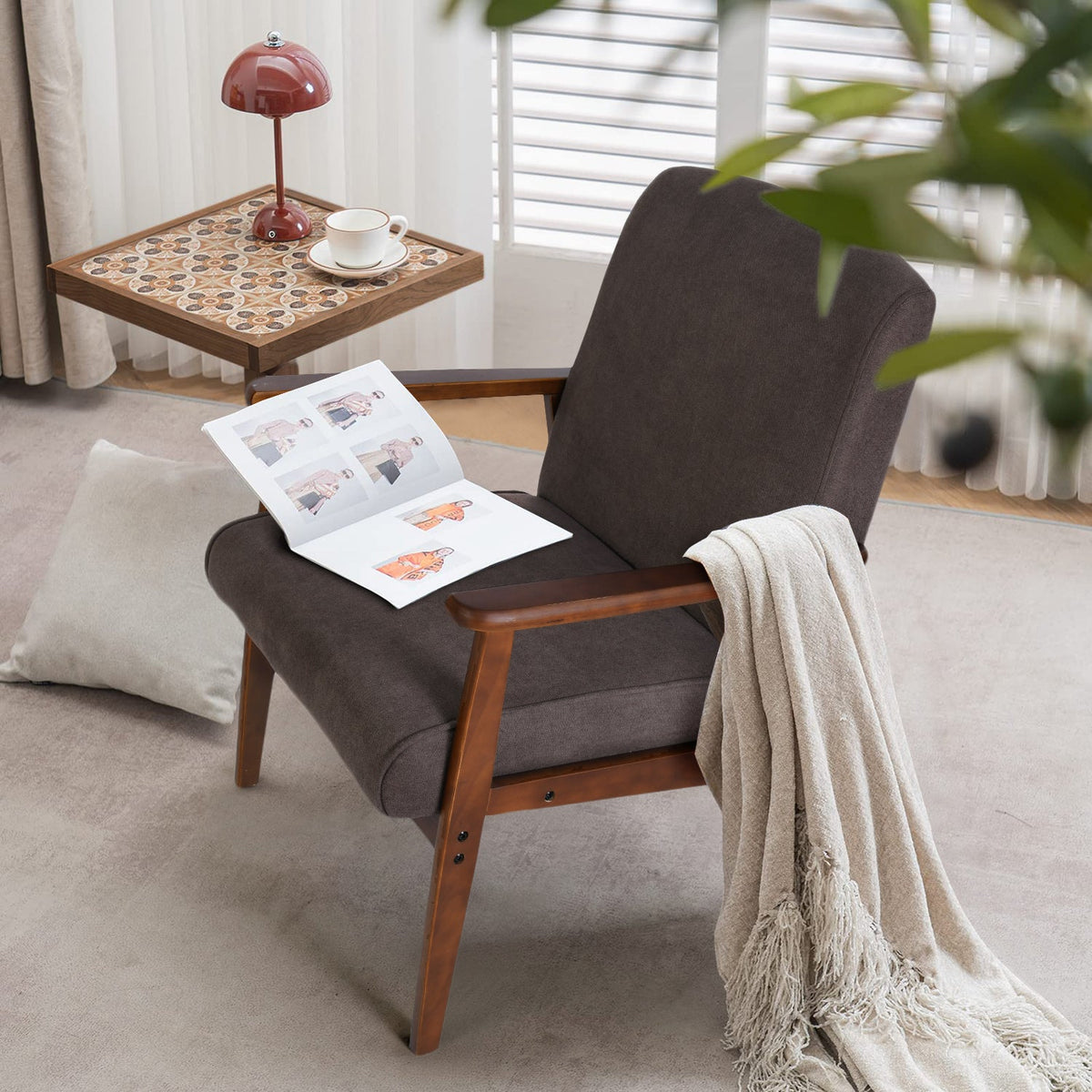 Bruqax Wooden Frame Accent Chair