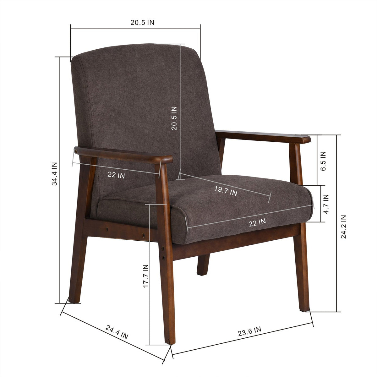 Bruqax Wooden Frame Accent Chair