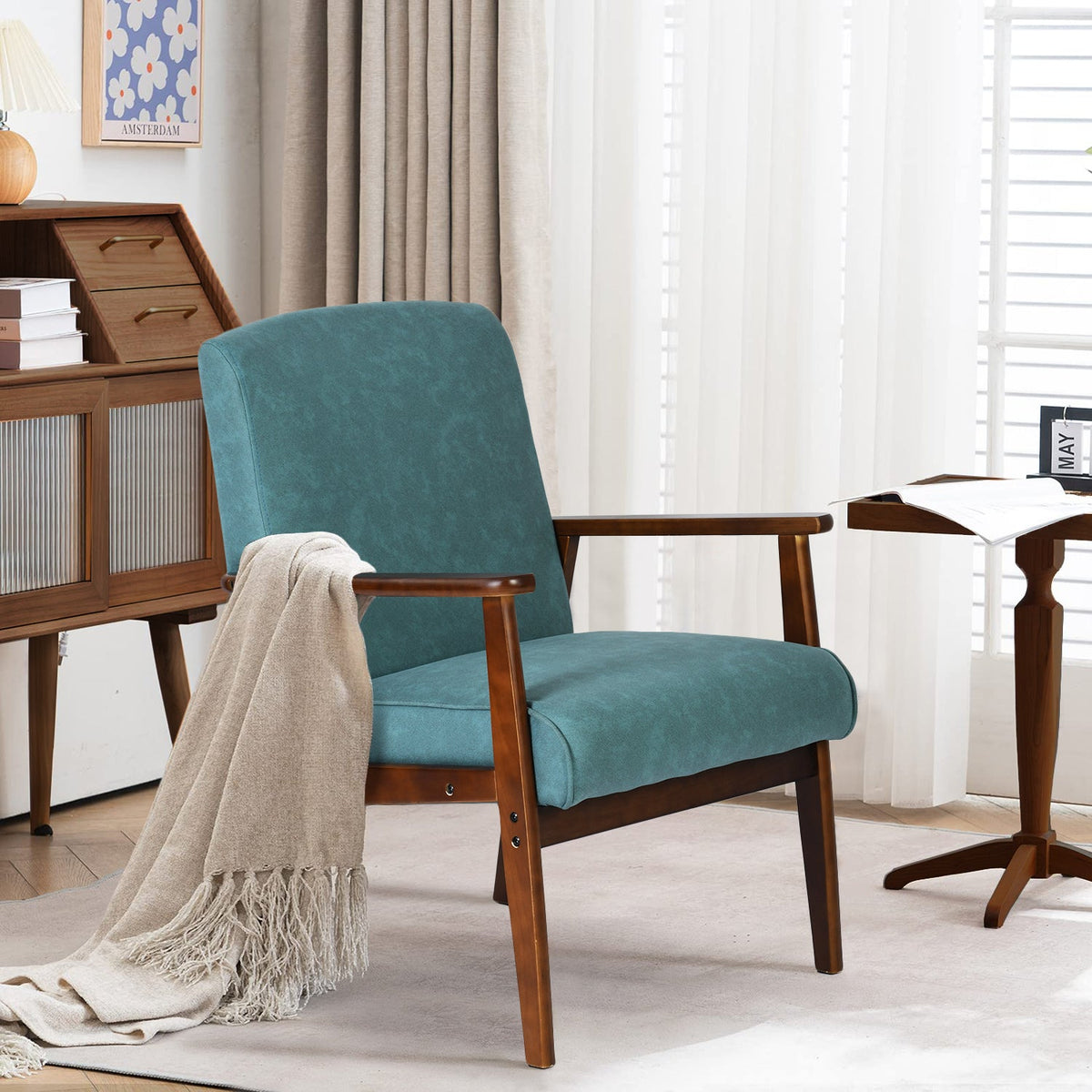 Bruqax Wooden Frame Accent Chair
