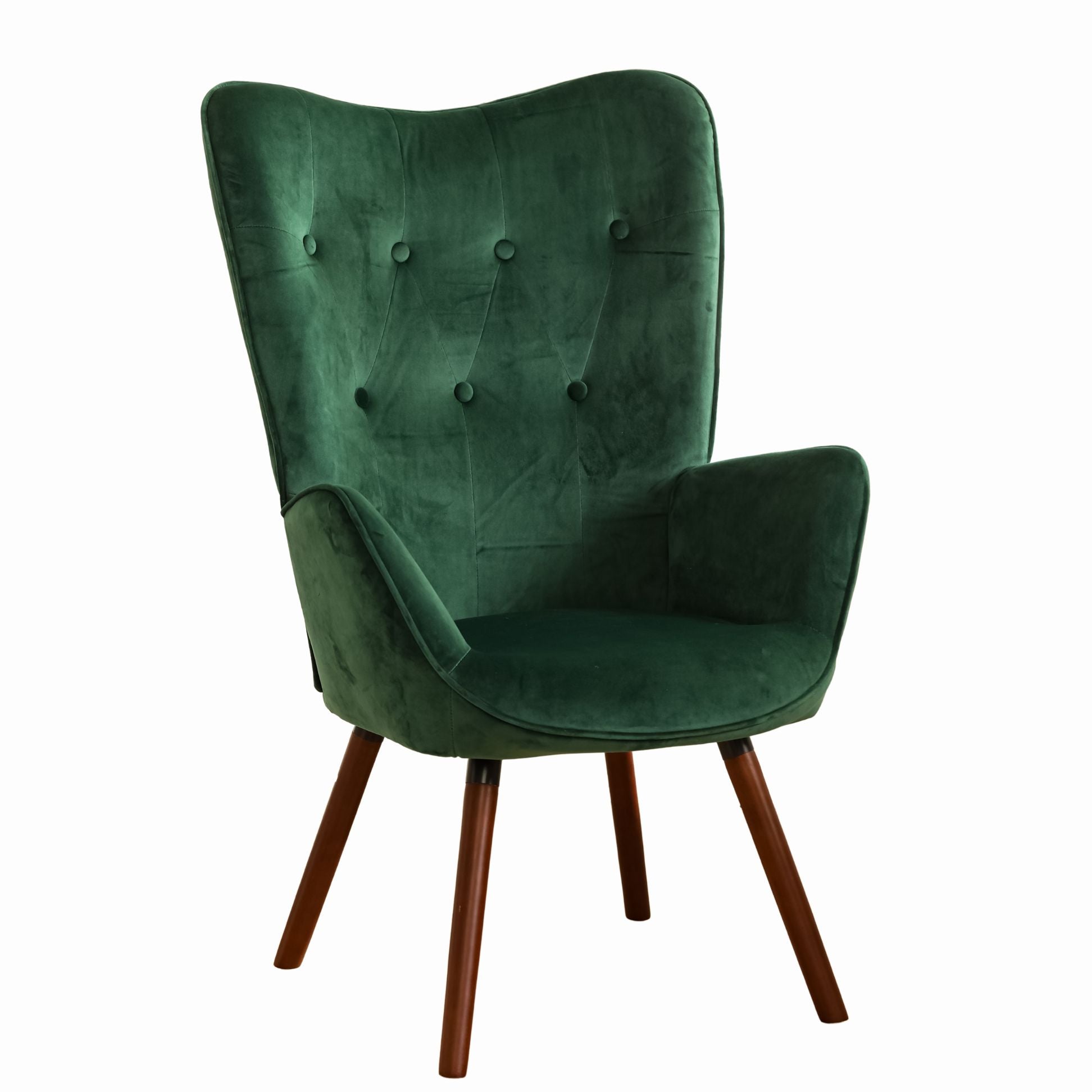 Modern Velvet Accent Chair, Green Fabric - KAS KD VELVET GREEN UKFR