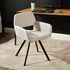 Modern Swivel Dining Chair, Beige Fabric & Black Legs - CALIFORNIA KD BEIGE SWIVEL A