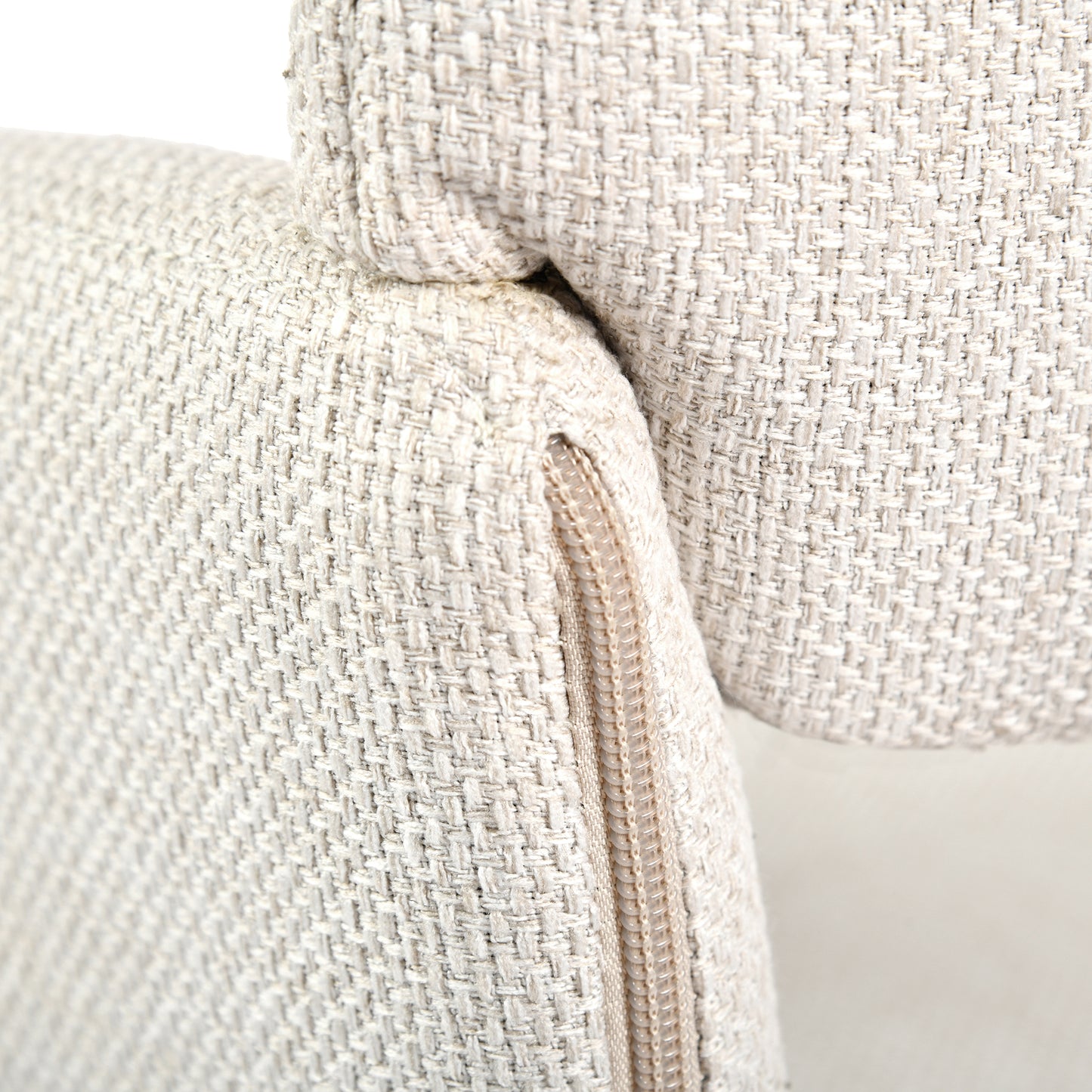 Modern Swivel Dining Chair, Beige Fabric & Black Legs - CALIFORNIA KD BEIGE SWIVEL A