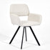 Modern Swivel Dining Chair, Beige Fabric & Black Legs - CALIFORNIA KD BEIGE SWIVEL A