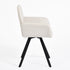 Modern Swivel Dining Chair, Beige Fabric & Black Legs - CALIFORNIA KD BEIGE SWIVEL A