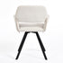 Modern Swivel Dining Chair, Beige Fabric & Black Legs - CALIFORNIA KD BEIGE SWIVEL A
