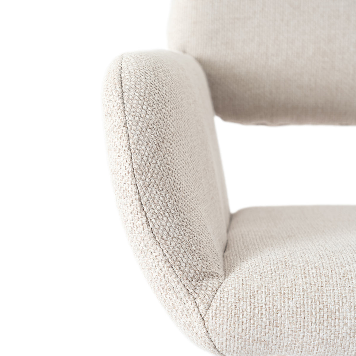 Modern Swivel Dining Chair, Fabric Upholstery - CALIFORNIA KD BEIGE SWIVEL FR