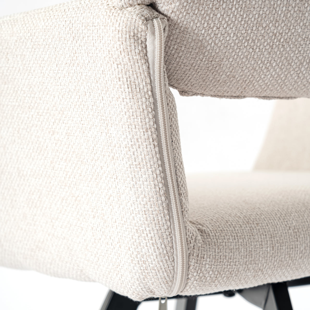 Modern Swivel Dining Chair, Fabric Upholstery - CALIFORNIA KD BEIGE SWIVEL FR