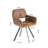 Modern Suede Swivel Dining Chair, Brown Fabric - CALIFORNIA KD SUEDE BROWN SWIVEL FR