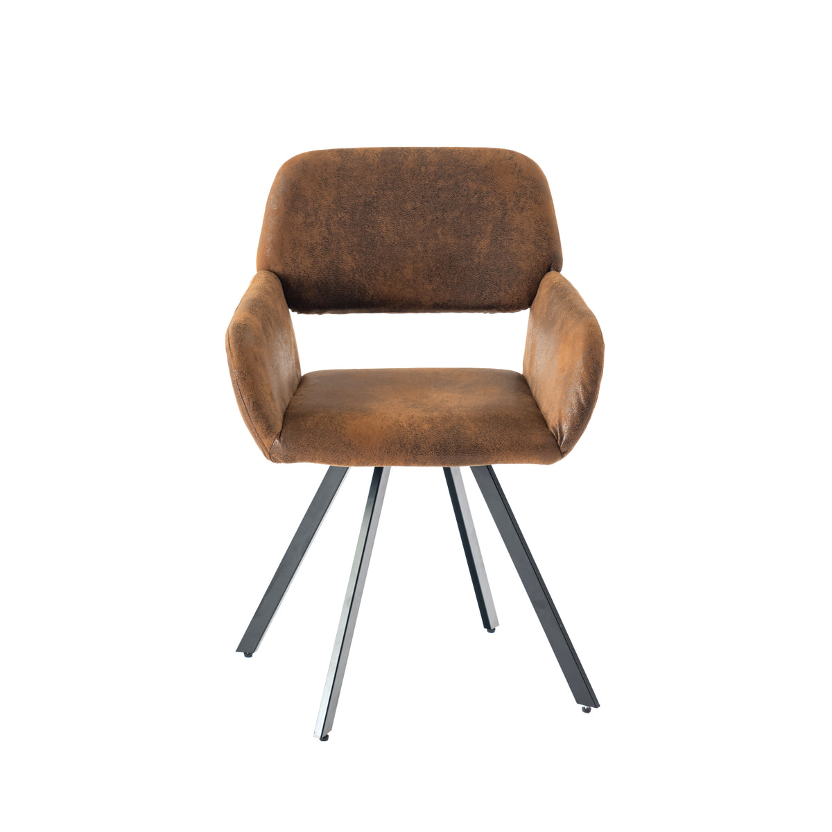 Modern Suede Swivel Dining Chair, Brown Fabric - CALIFORNIA KD SUEDE BROWN SWIVEL FR