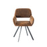 Modern Suede Swivel Dining Chair, Brown Fabric - CALIFORNIA KD SUEDE BROWN SWIVEL FR