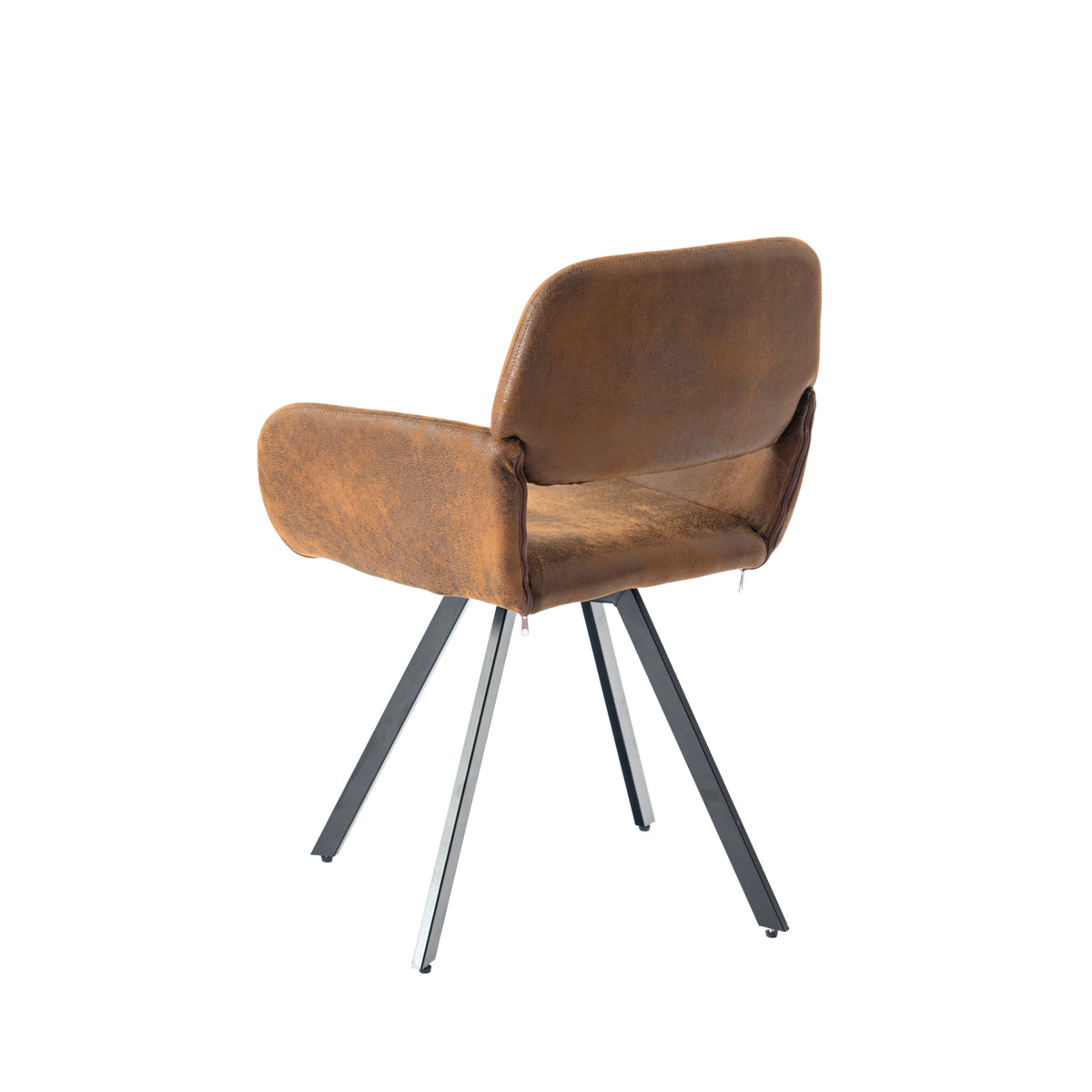 Modern Suede Swivel Dining Chair, Brown Fabric - CALIFORNIA KD SUEDE BROWN SWIVEL FR