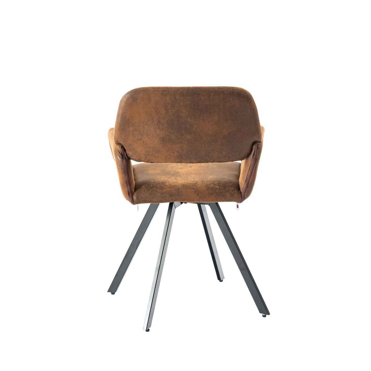 Modern Suede Swivel Dining Chair, Brown Fabric - CALIFORNIA KD SUEDE BROWN SWIVEL FR