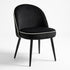Modern Velvet Dining, Contrast Piping Chair - CAMPAIR BLACK