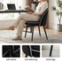 Modern Velvet Dining, Contrast Piping Chair - CAMPAIR BLACK