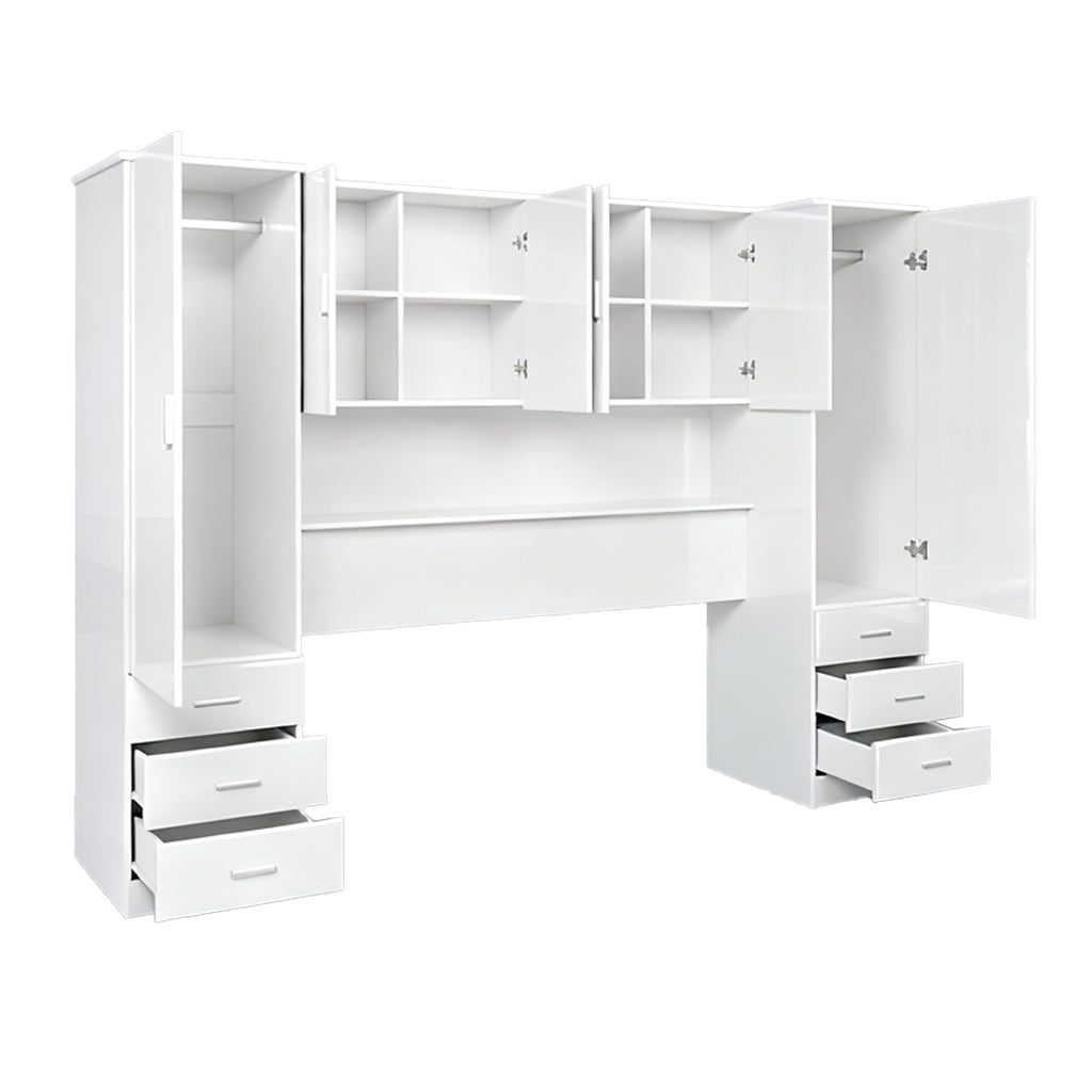 Modern White Storage, Melamine Finish - CARLETON OVERBED STORAGE
