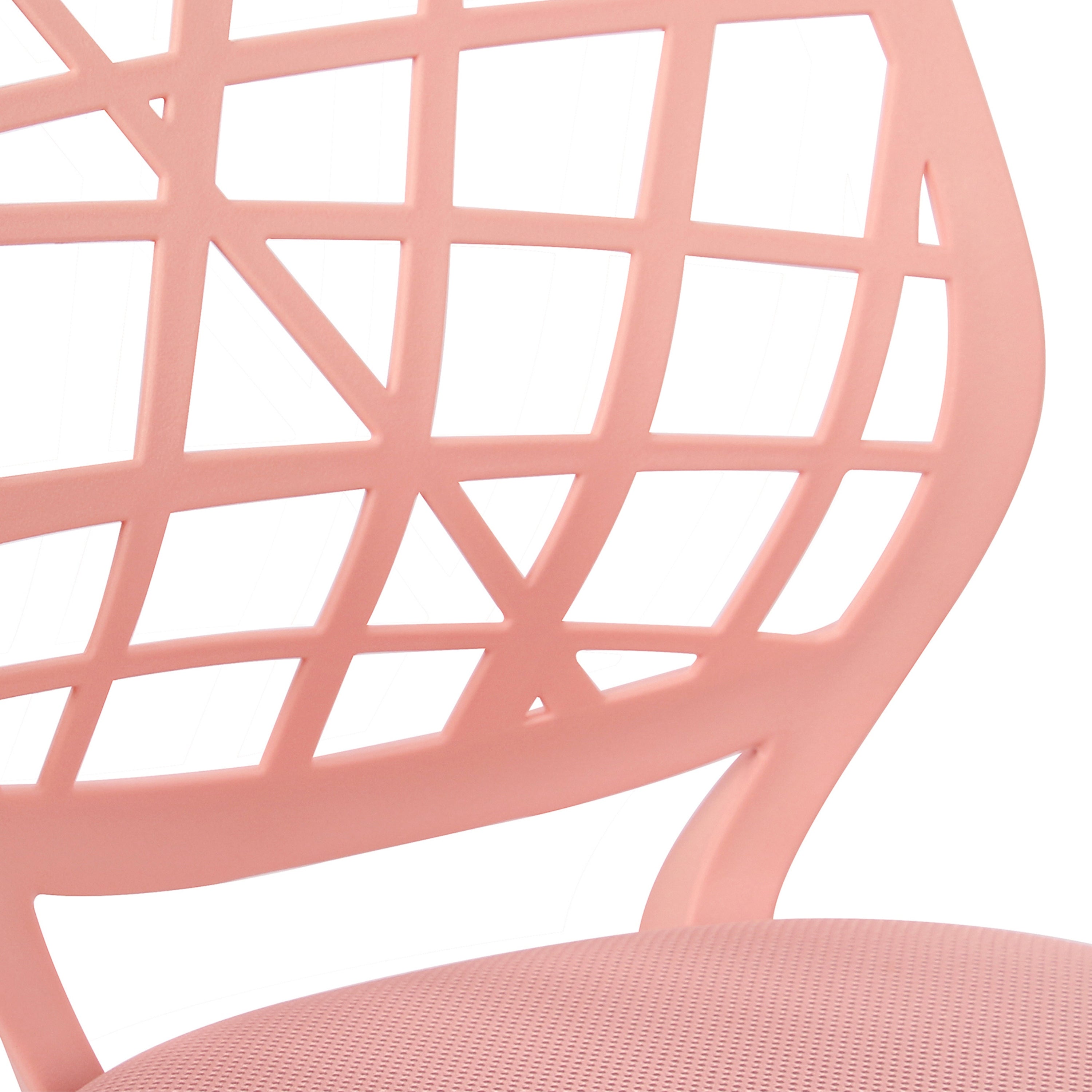 Modern Blush Mesh, Adjustable Swivel Chair - CARNATION A PINK