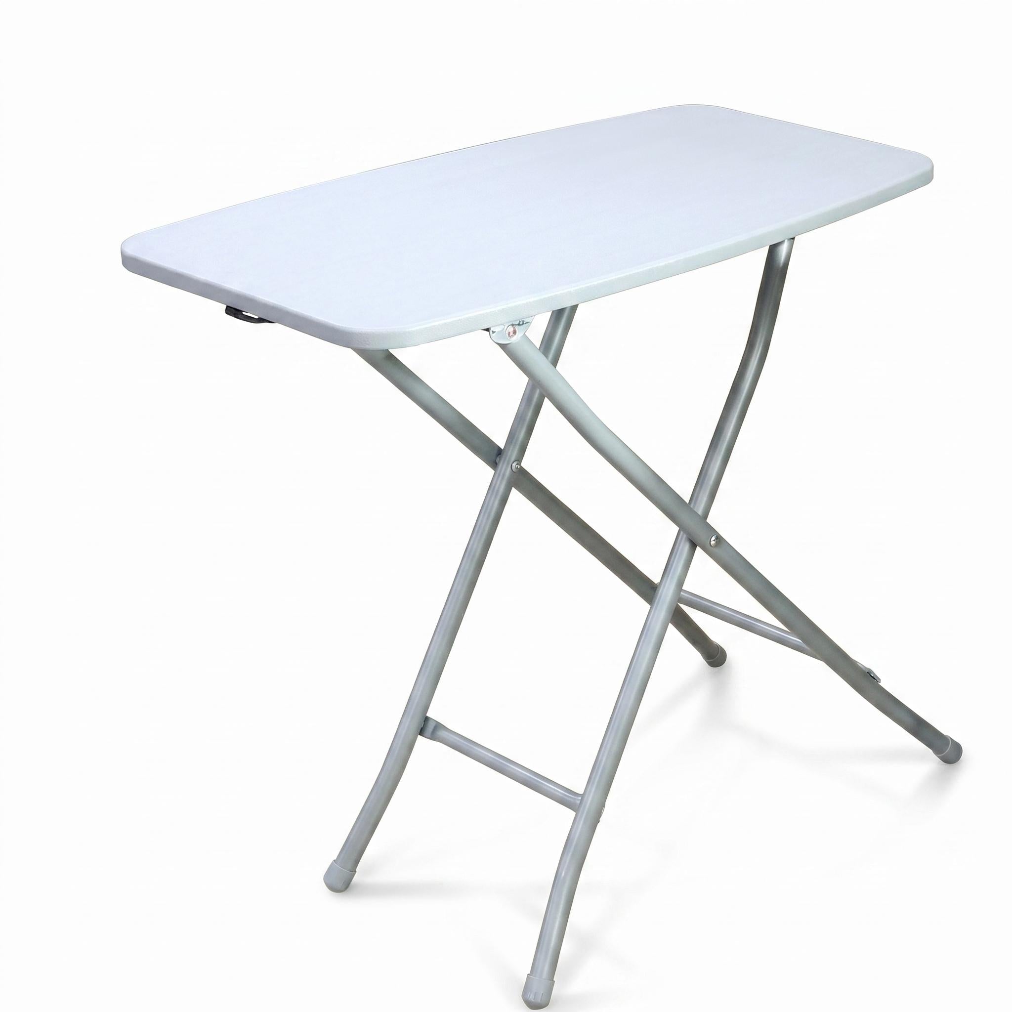 Modern Space-Saving Folding Table, Grey Metal Adjustable - CARRY GREY