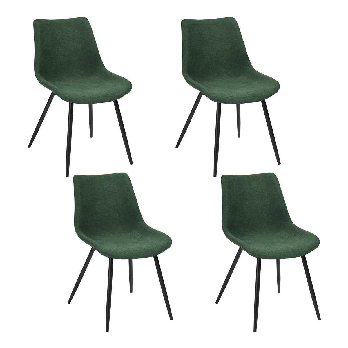 Casemiro Fabric Green 2Pcs Dining Chairs