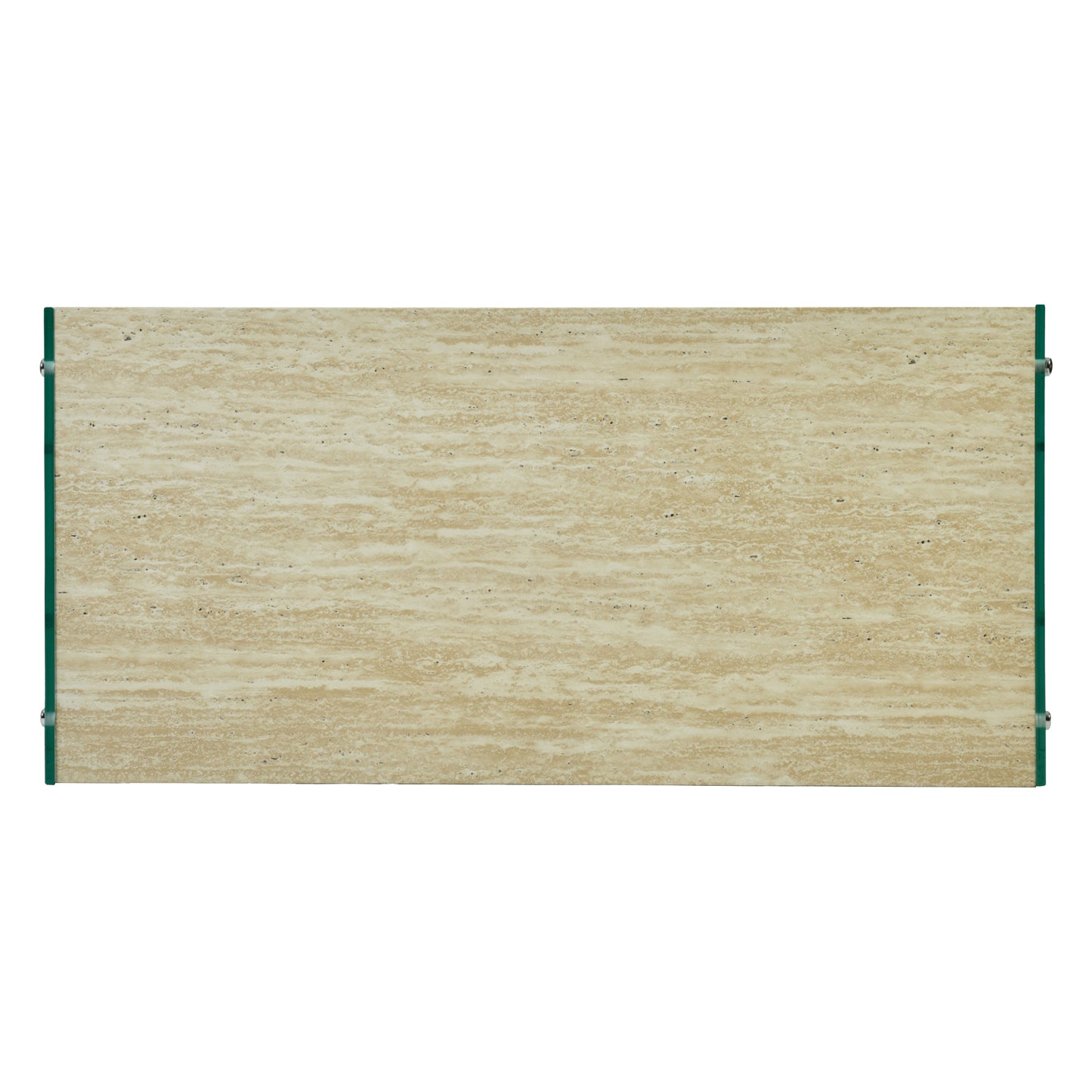 Unviciousness Modern Minimalist Travertine, Beige Hollow Panel - CASSIDY COFFEE TABLE