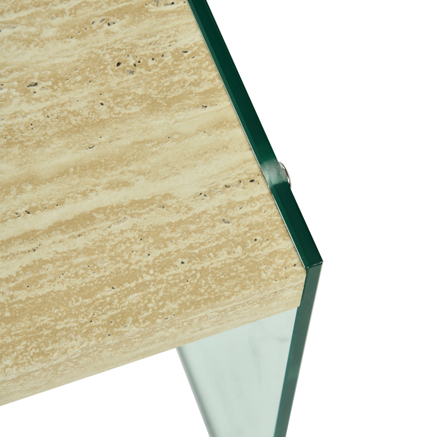 Unviciousness Modern Minimalist Travertine, Beige Hollow Panel - CASSIDY COFFEE TABLE