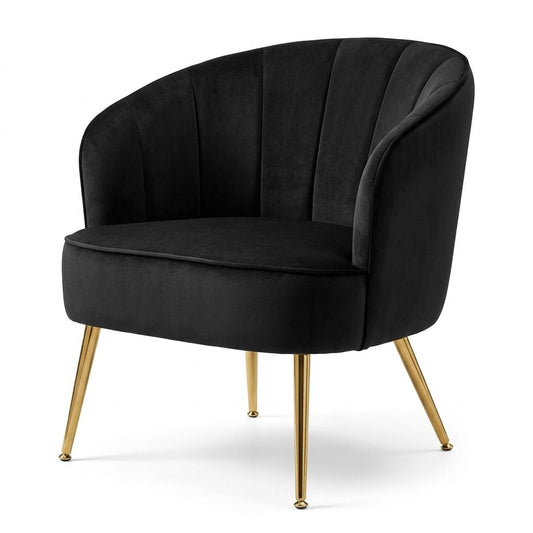 Modern Velvet Dining Chair, Gold Frame - Esme Accent