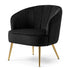 Modern Velvet Dining Chair, Gold Frame - Esme Accent