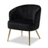 Modern Velvet Dining Chair, Gold Frame - Esme Accent