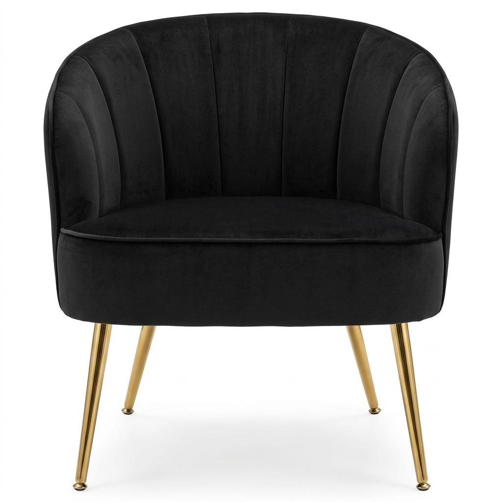 Modern Velvet Dining Chair, Gold Frame - Esme Accent