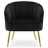 Modern Velvet Dining Chair, Gold Frame - Esme Accent