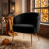 Modern Velvet Dining Chair, Gold Frame - Esme Accent