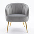 Modern Velvet Dining Chair, Gold Frame Esme Accent Chair - CATHAL GREY