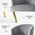 Modern Velvet Dining Chair, Gold Frame Esme Accent Chair - CATHAL GREY