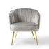Modern Velvet Accent, Light Grey Chair - CATHAL LIGHT GREY